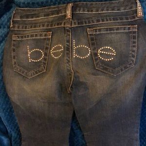 Bebe Rhinestoned Jeans